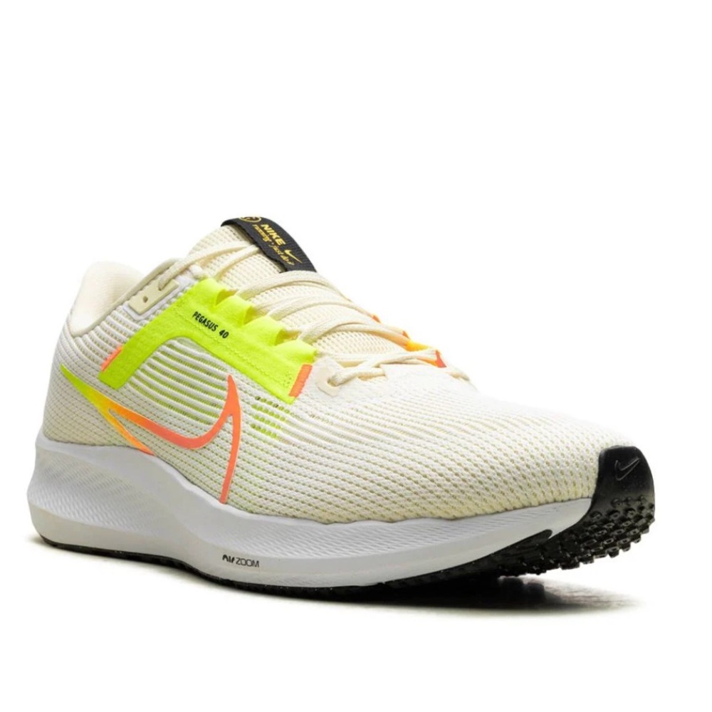 Nike Athletic Shoes in White, Neon Yellow, and Orange